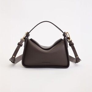 NWT - THE HORSE mini Clementine bag in charcoal pebbled leather with gold
